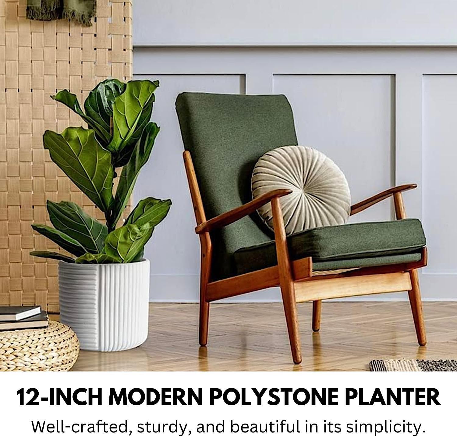 Detalle 2 de Fox & Fern 10038549 Large Polystone Plant Pot, UV & Frost Resistant