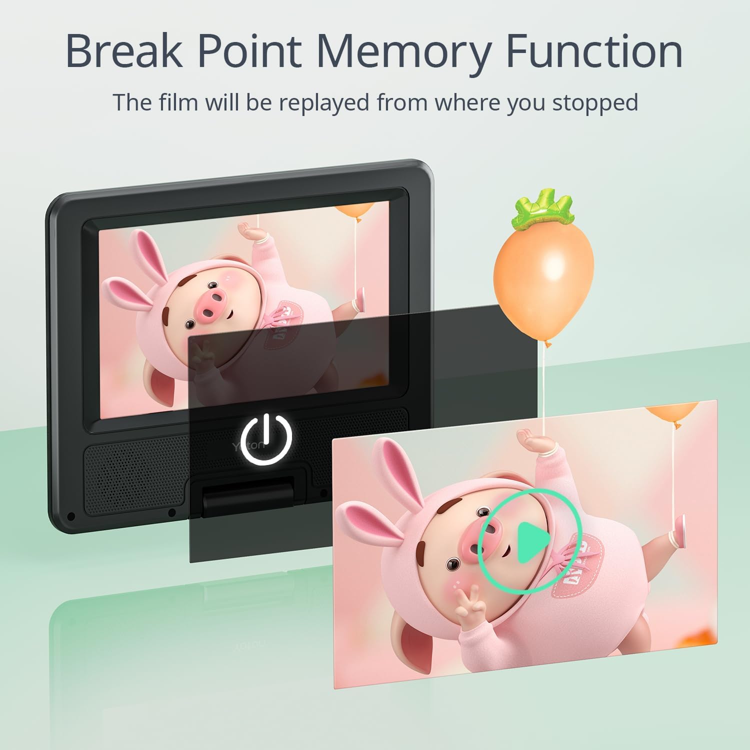 Thumbnail 2 de Yoton 9.5-inch portable DVD player