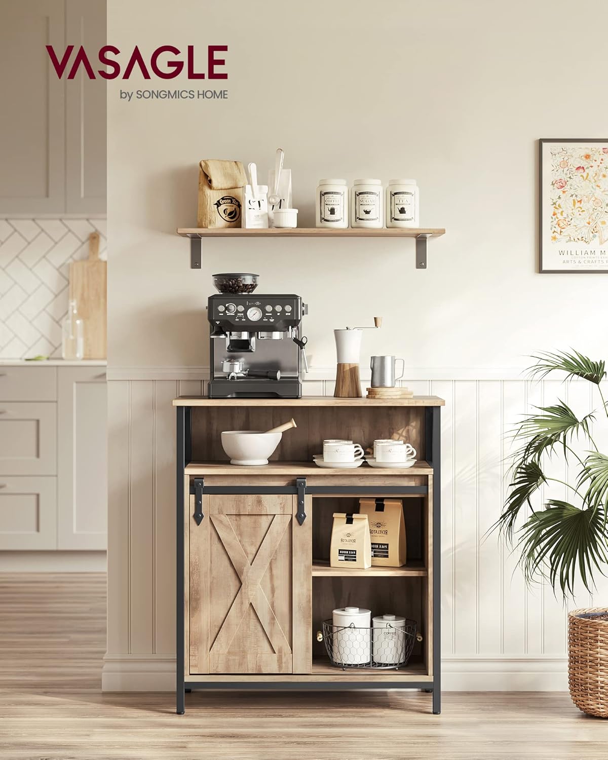 Detalle 2 de VASAGLE Credenza Da Cucina 30x70x80 cm