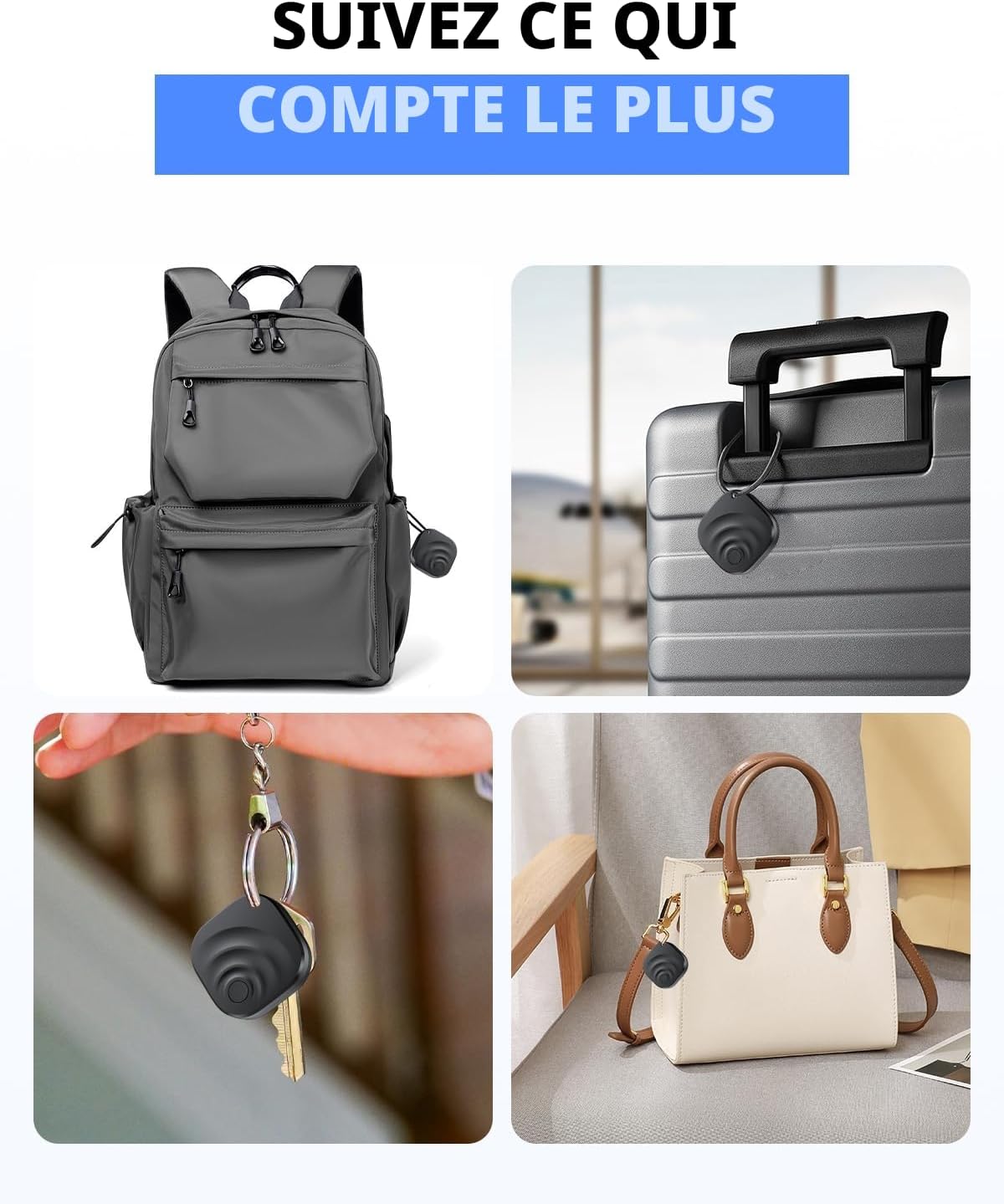 Thumbnail 6 de Lot de 4 Traceur Tag Android & iOS – compatible Find My et Find Hub, batterie remplaçable