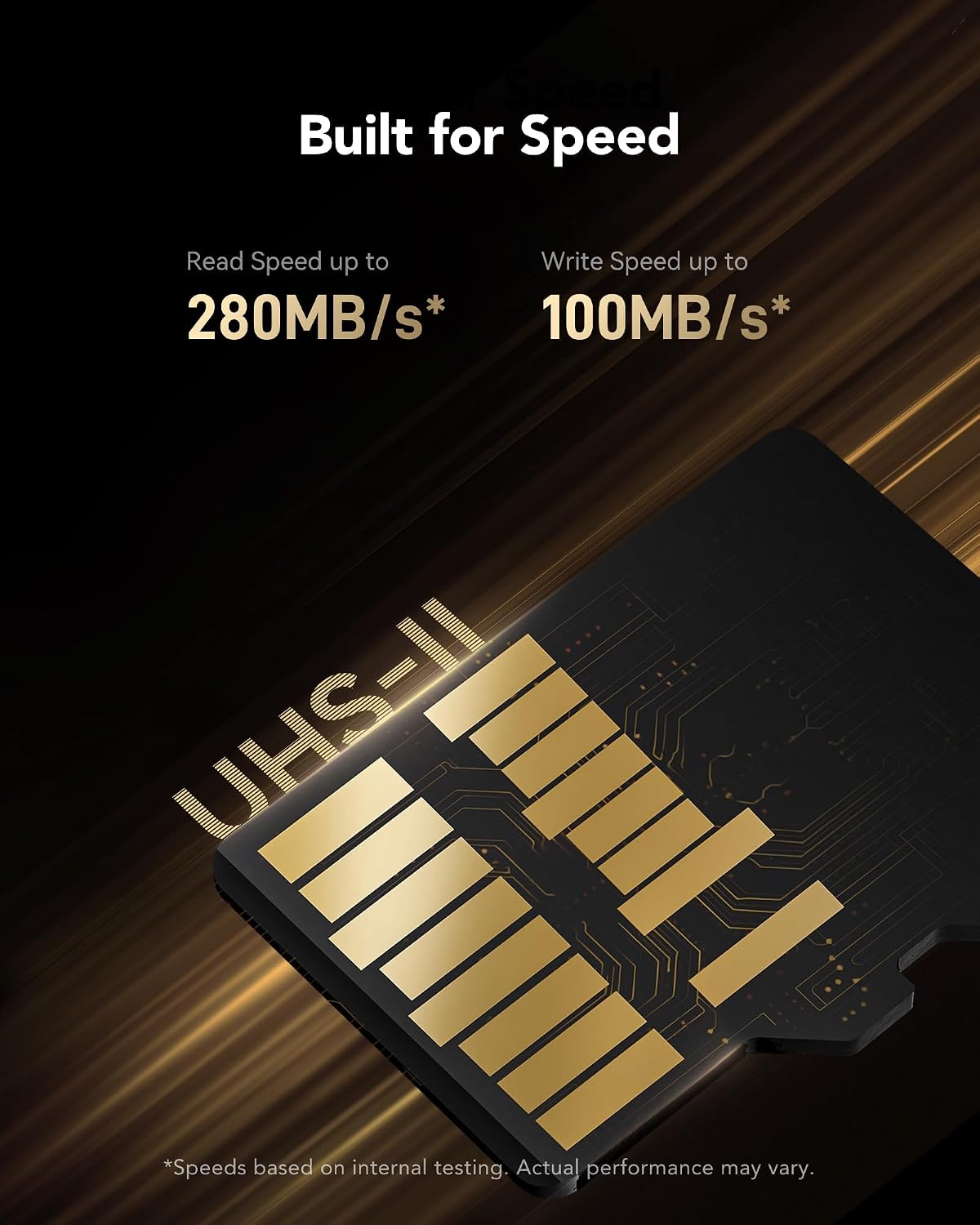 Detalle de Lexar LMSGOLD128G-BNNNG – karta microSDXC UHS-II 128 GB, V60, do 280 MB/s