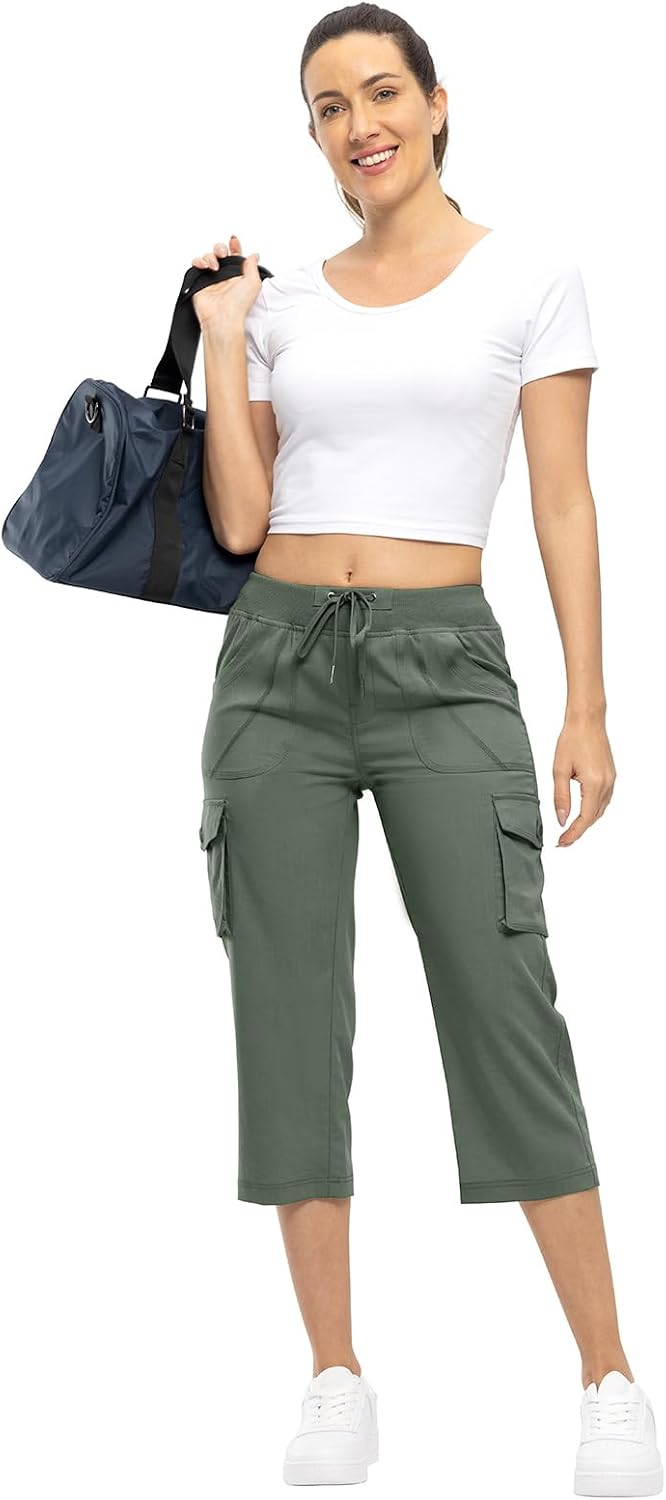 Thumbnail 6 de TBMPOY Women's Cargo Capris: Lightweight Hiking Pants with 6 Pockets
