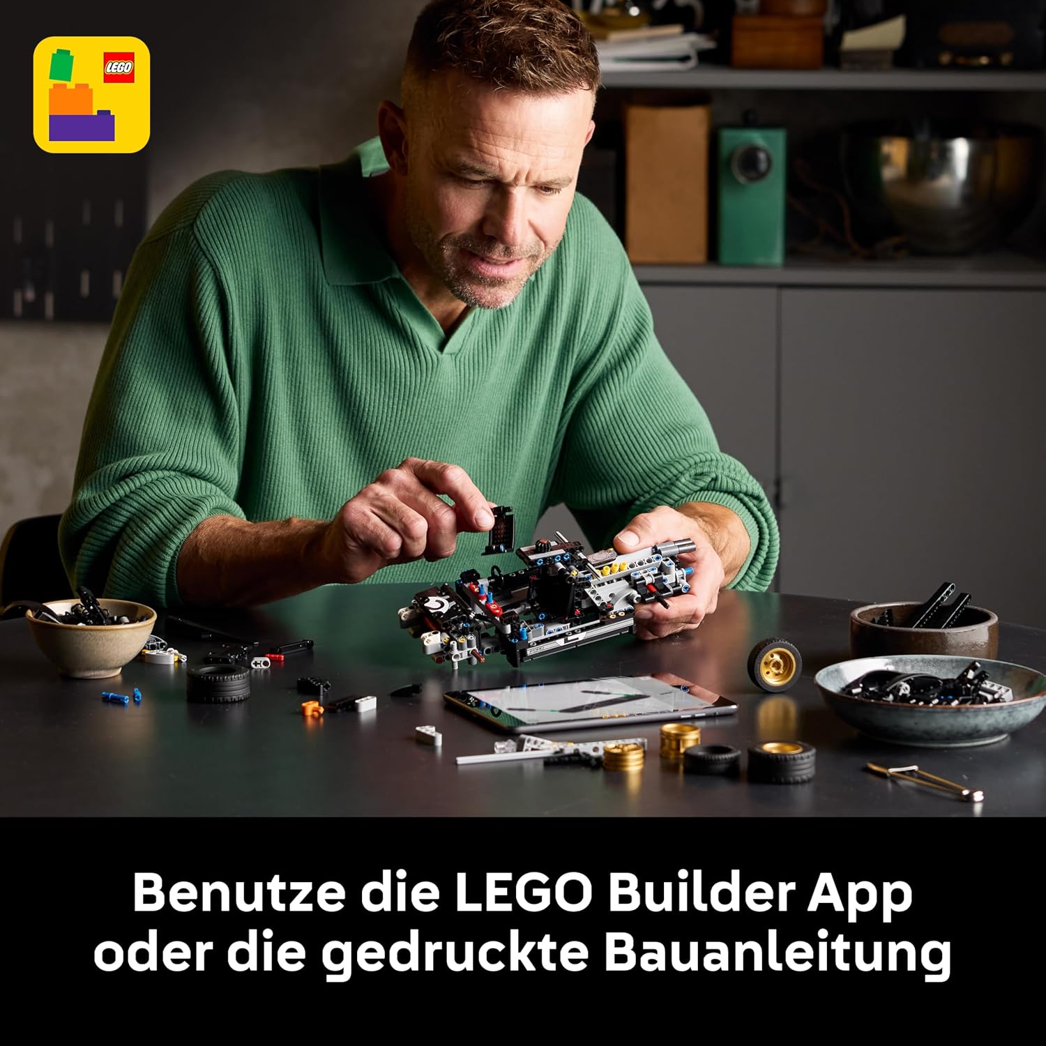 Thumbnail 5 de LEGO Technic 1966 Ford GT40 MKII Rennwagen (Modell 42223) mit Lenkung und V8-Motor