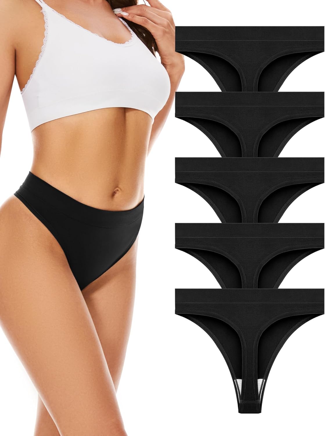Detalle de VOENXE Nahtloser String Tanga 5er Pack