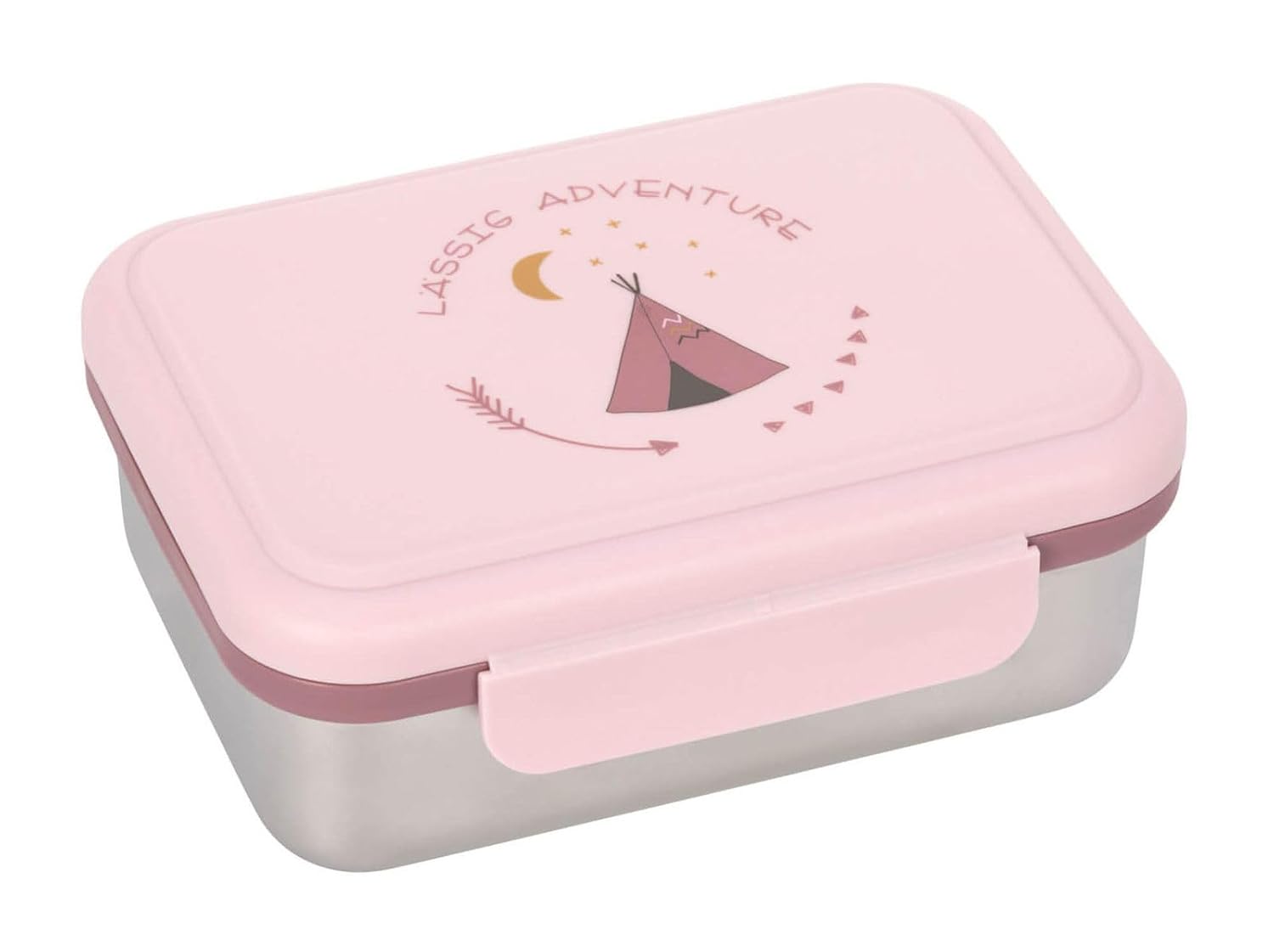 Detalle de LÄSSIG Edelstahl-Brotdose Adventure: Lunchbox für Kindergarten, Schule und Alltag