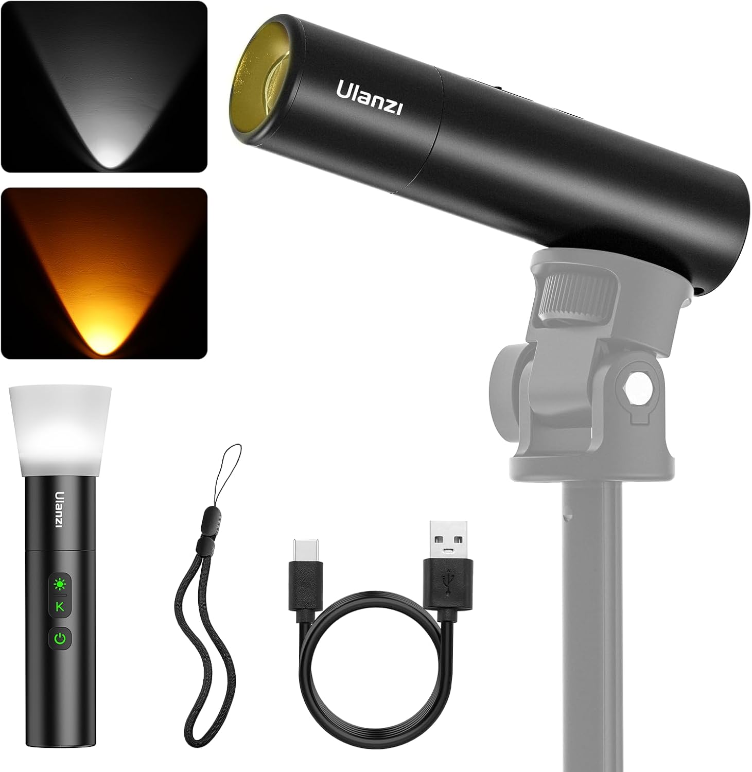 Detalle de ULANZI LM07 : lampe LED photovideo bicolore zoomable, rechargeable 2000 mAh