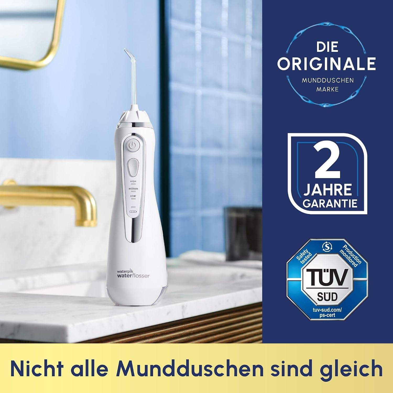 Thumbnail 5 de Waterpik Advanced kabellose Munddusche mit Precision Pulse Technologie – für bis zu 99,9% Plaque-Entfernung, 3 Modi & 4 Aufsätze