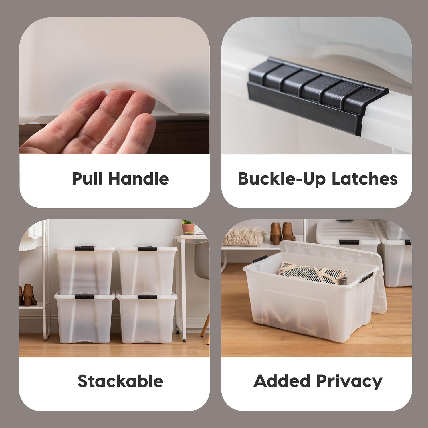 Detalle de IRIS USA 54 QT Storage Box 4-Pack