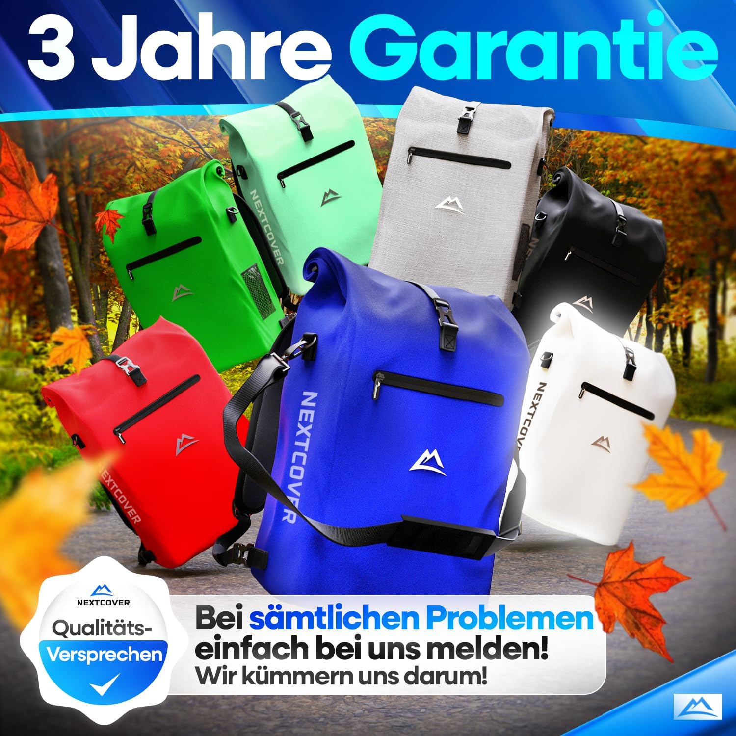 Thumbnail 6 de Nextcover® NEU 3in1 Fahrradtasche für Gepäckträger (PVC-frei) – 25L wasserdicht als Rucksack, Umhängetasche & Gepäckträgertasche