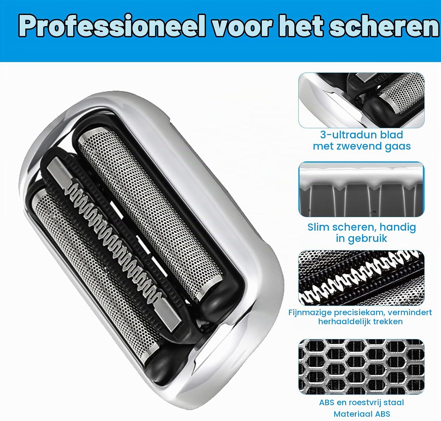 Thumbnail 3 de CEOTIS 73S vervangende scheerkop voor Braun Series 7, 2 stuks, RVS foliekop