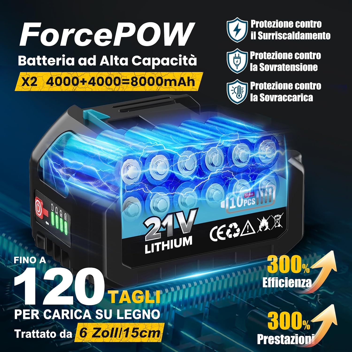 Detalle 2 de RINOXAR PowerCut X9 Pro 8" motosega a batteria