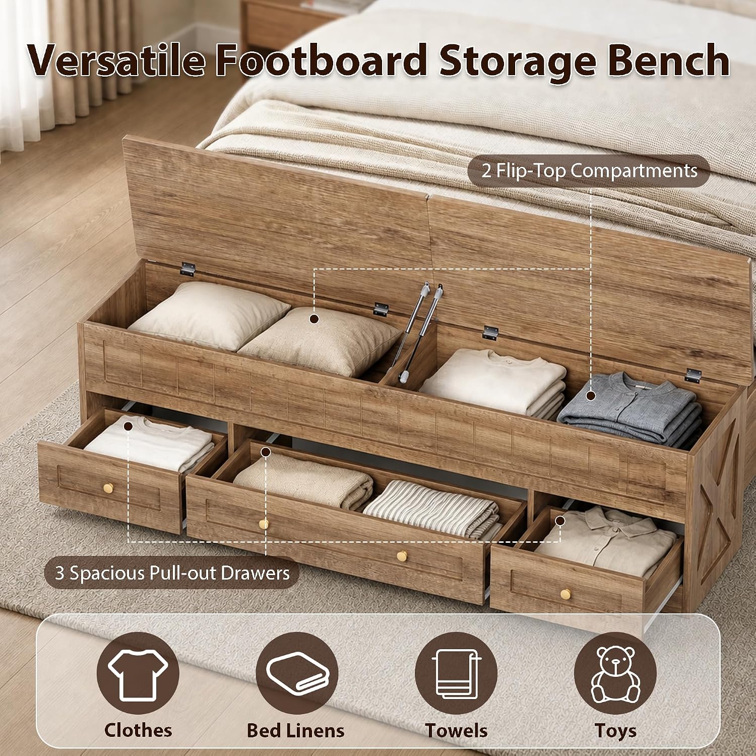 Detalle de Oakvera Queen Bed Frame