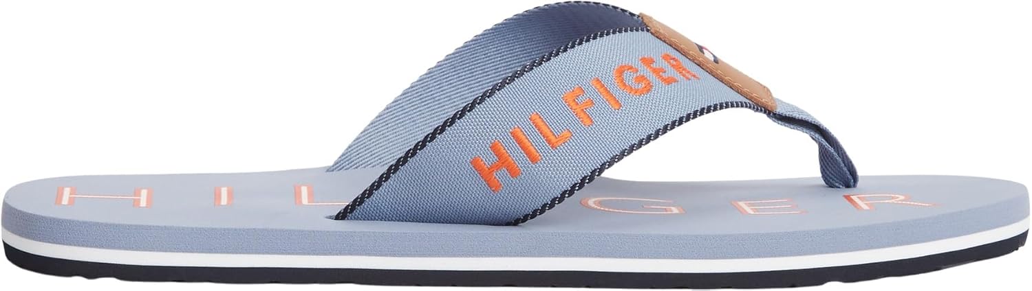 Detalle de Tommy Hilfiger Men's Sporty Hilfiger Beach Sandal Fm0fm05913 Flip Flops