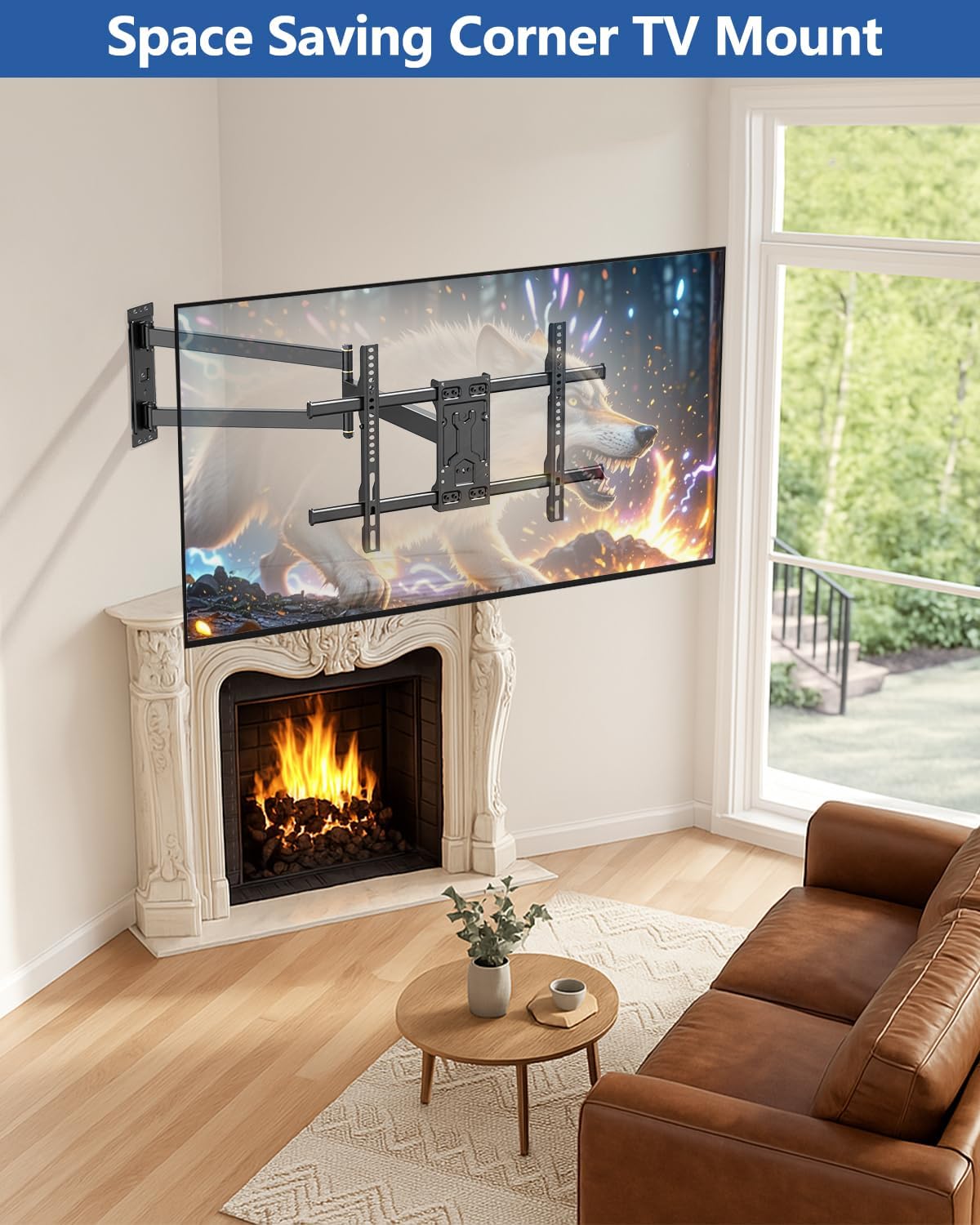 Thumbnail 6 de FORGING MOUNT Long Arm Corner Full-Motion TV Wall Mount (32–75 inch, up to 100 lbs, 33” extension)