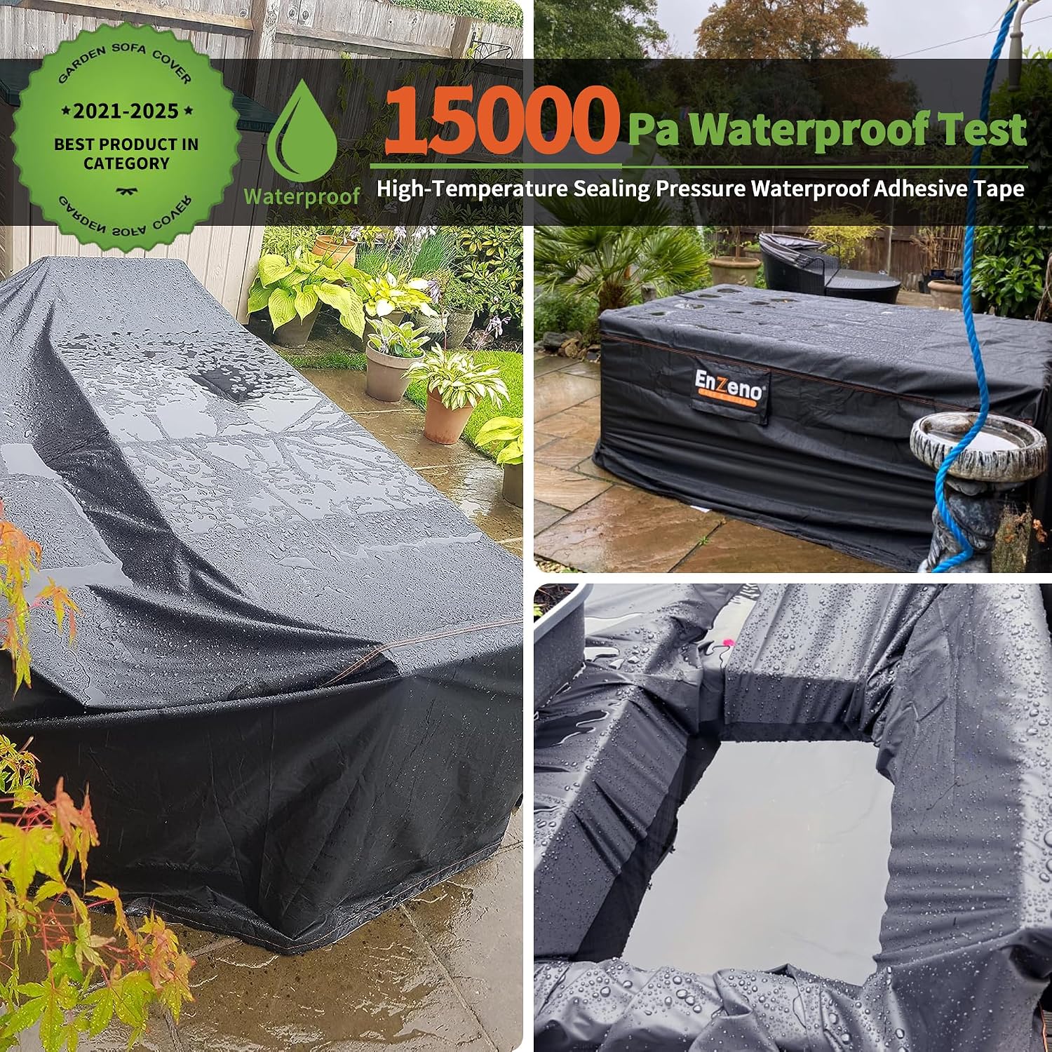 Detalle de Enzeno Large Garden Furniture Cover 300×250×100 cm