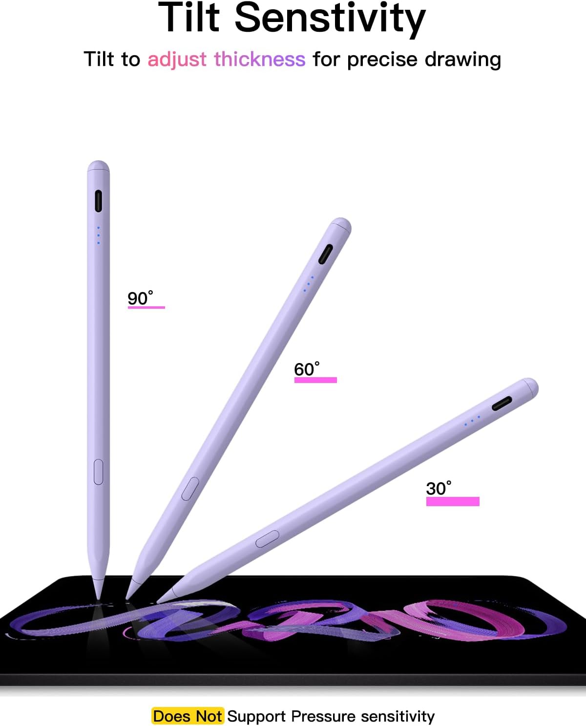 Thumbnail 6 de Pencil for iPad (2018-2026): USB-C Fast Charging Stylus with Tilt Sensitivity