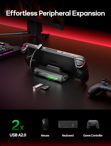 Detalle de JSAUX Docking Station 5 en 1 con HDMI 4K@120Hz, Ethernet 100Mbps y carga PD 100W (HB0602) para Steam Deck/OLED y más
