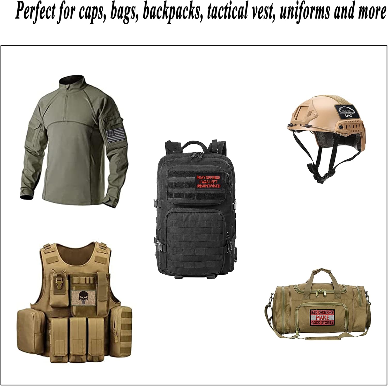 Thumbnail 4 de AXEN 20 Pieces Random Tactical Morale Patch Bundle – full embroidered hook & loop patches set