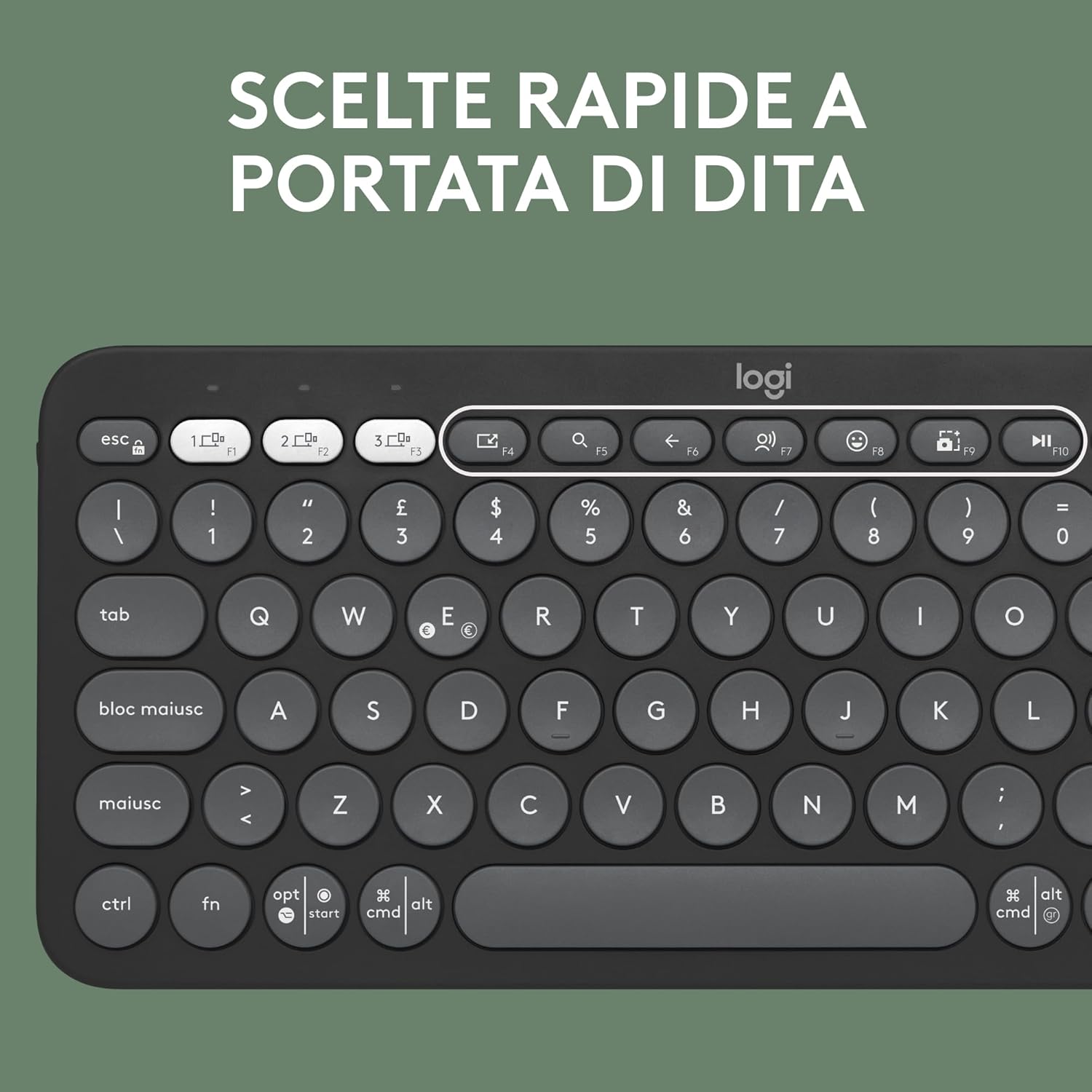 Thumbnail 3 de Logitech Pebble Keys 2 K380s: tastiera Bluetooth multi-dispositivo sottile e portatile