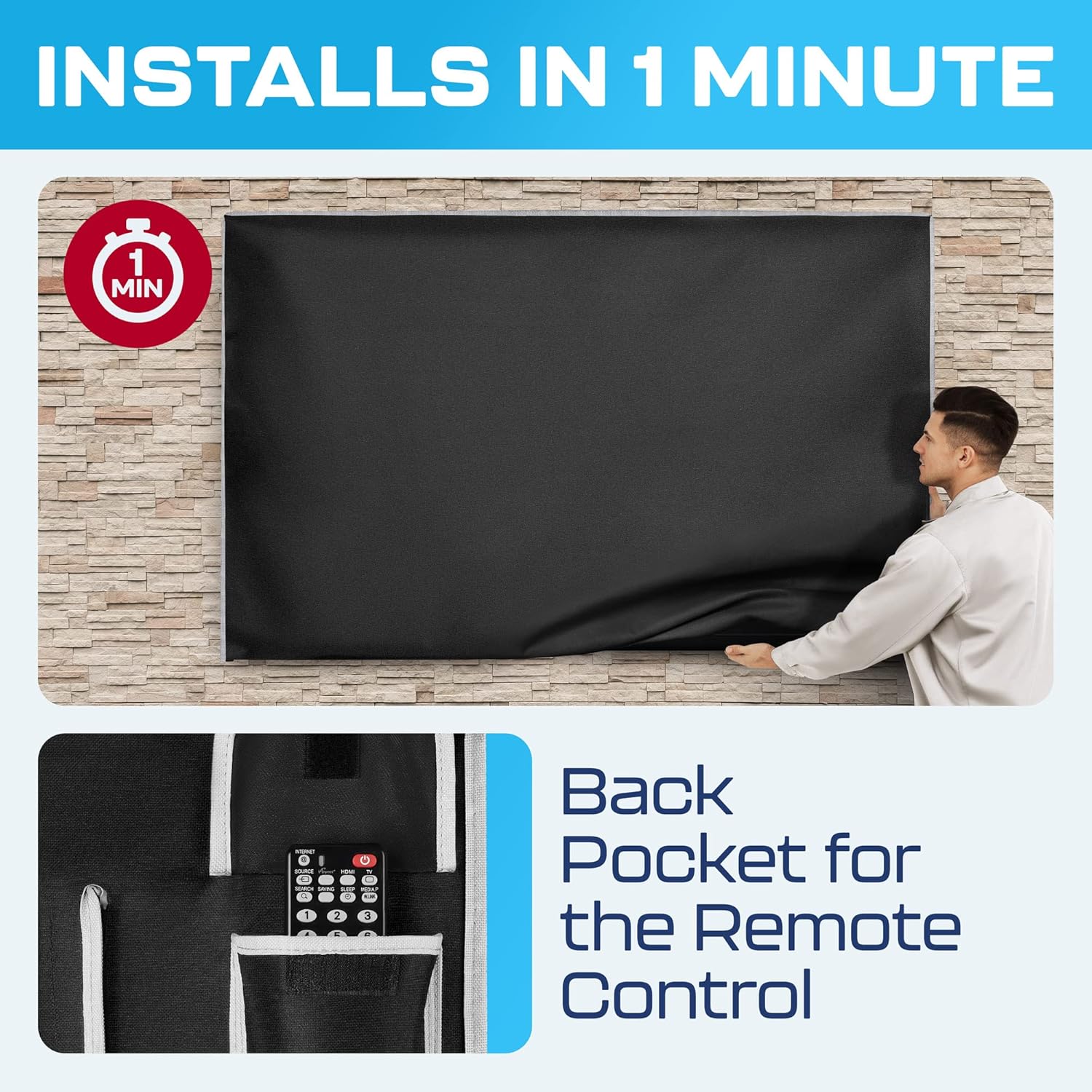 Thumbnail 6 de Garnetics Outdoor TV Cover 55 Inch with Smart Shield Screen Protector