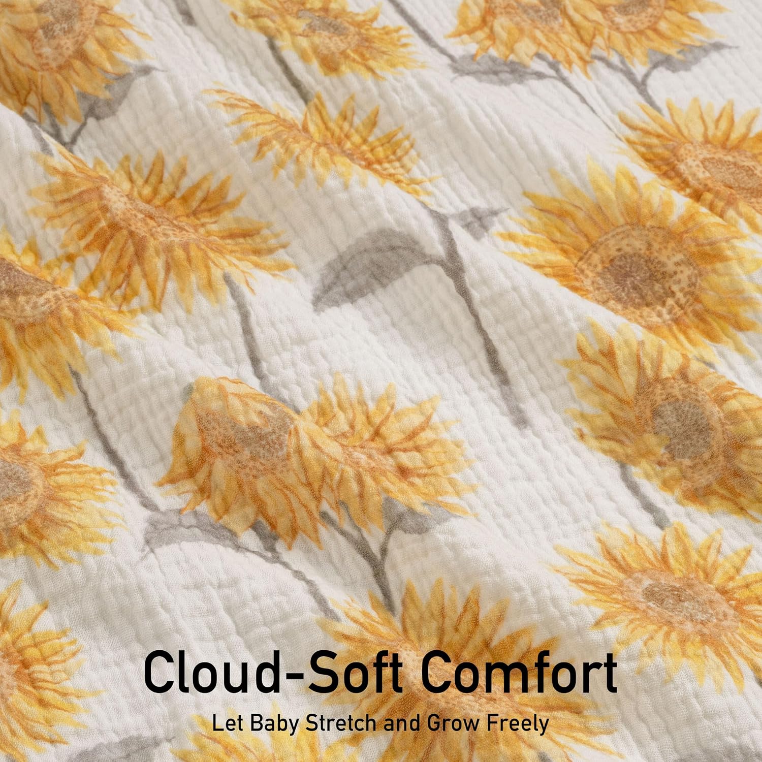 Thumbnail 5 de Muslin Swaddle Blankets for Newborn, 3 Pack – Sunflower