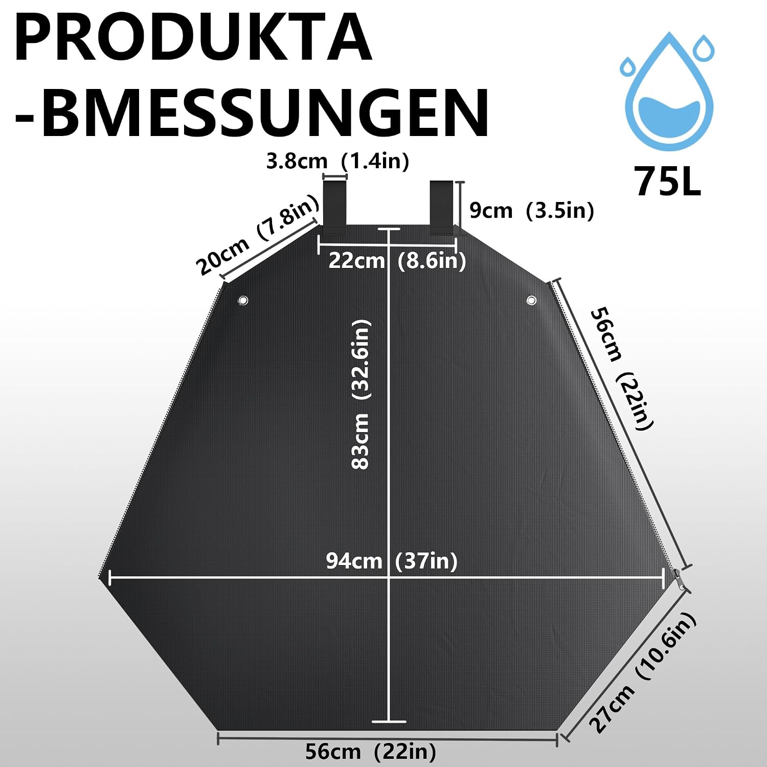 Detalle 2 de UISEBRT 75 L Tree Watering Bags, UV-Resistant PVC, Zip Closure, Set of 5