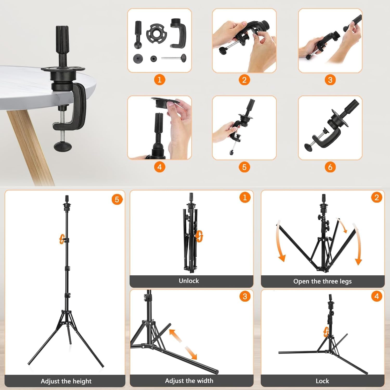 Detalle de CASDUCT 63-In Wig Stand Tripod with 22-In Head – Canvas Head Block Kit for Wig Making