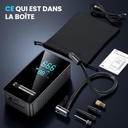 Thumbnail 7 de Ipflin Gonfleur Pneus Voiture Sans Fil – Compresseur à Air Portatif 150 PSI
