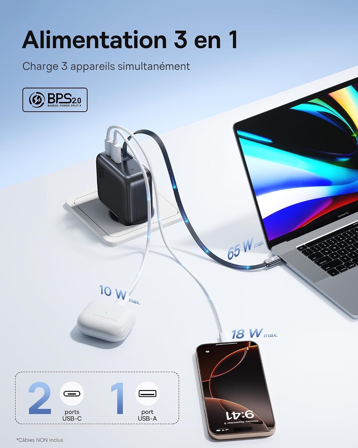 Detalle de Baseus Enercore chargeur USB-C 100 W