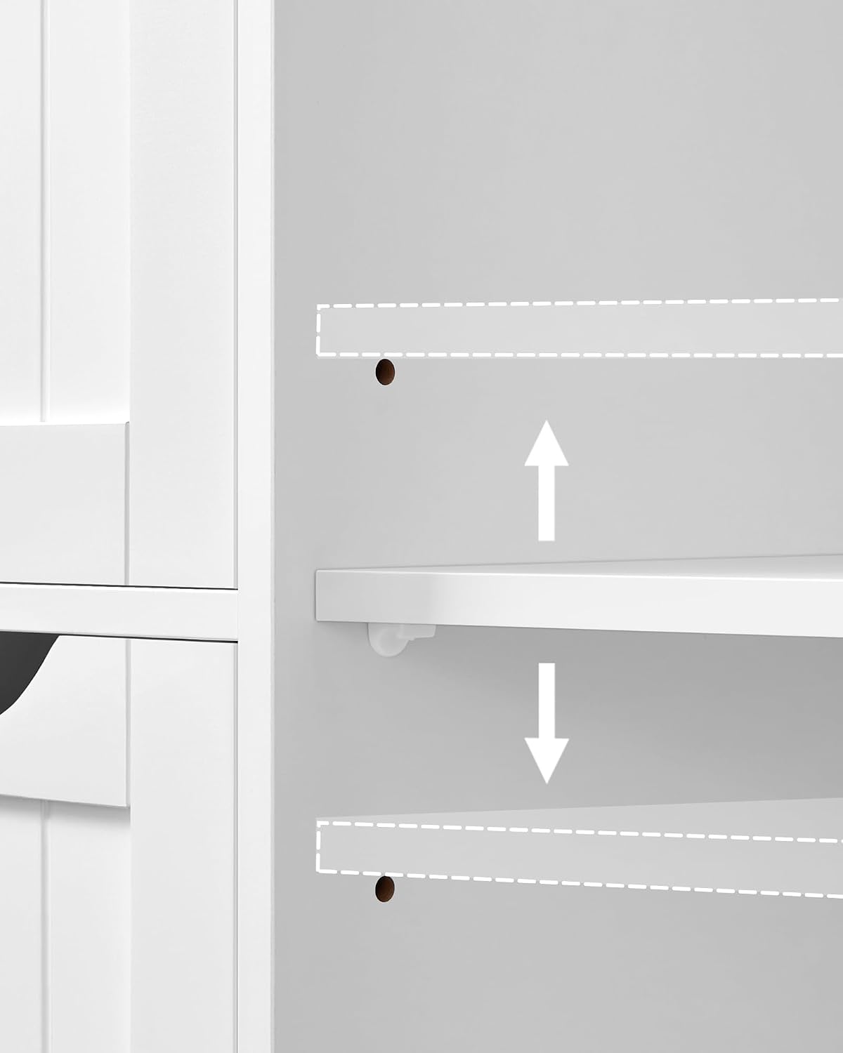 Detalle 1 de VASAGLE SOFIE Collection LHC042W01 – szafka łazienkowa, 4 szuflady, regulowana półka