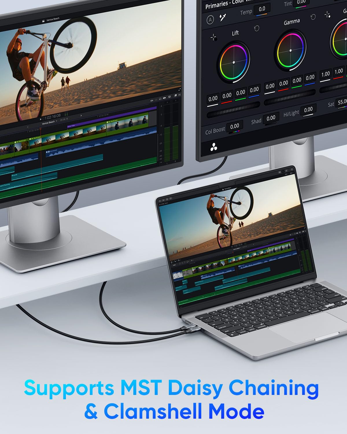 Detalle 2 de SUNGUY USB-C vers DisplayPort 2 m 32,4 Gb/s