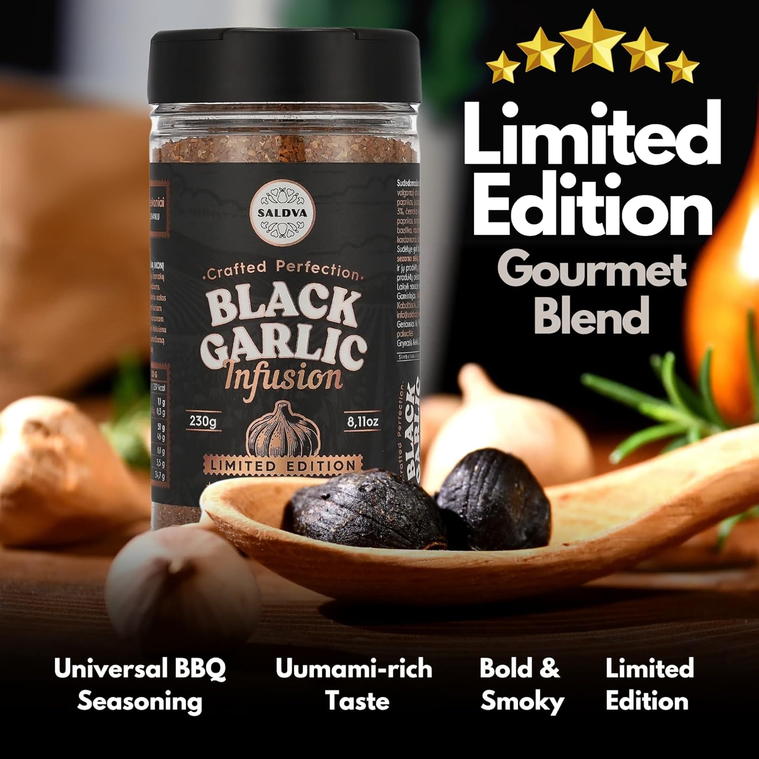 Thumbnail 2 de Premium Black Garlic BBQ Rub 230 g 🌶
