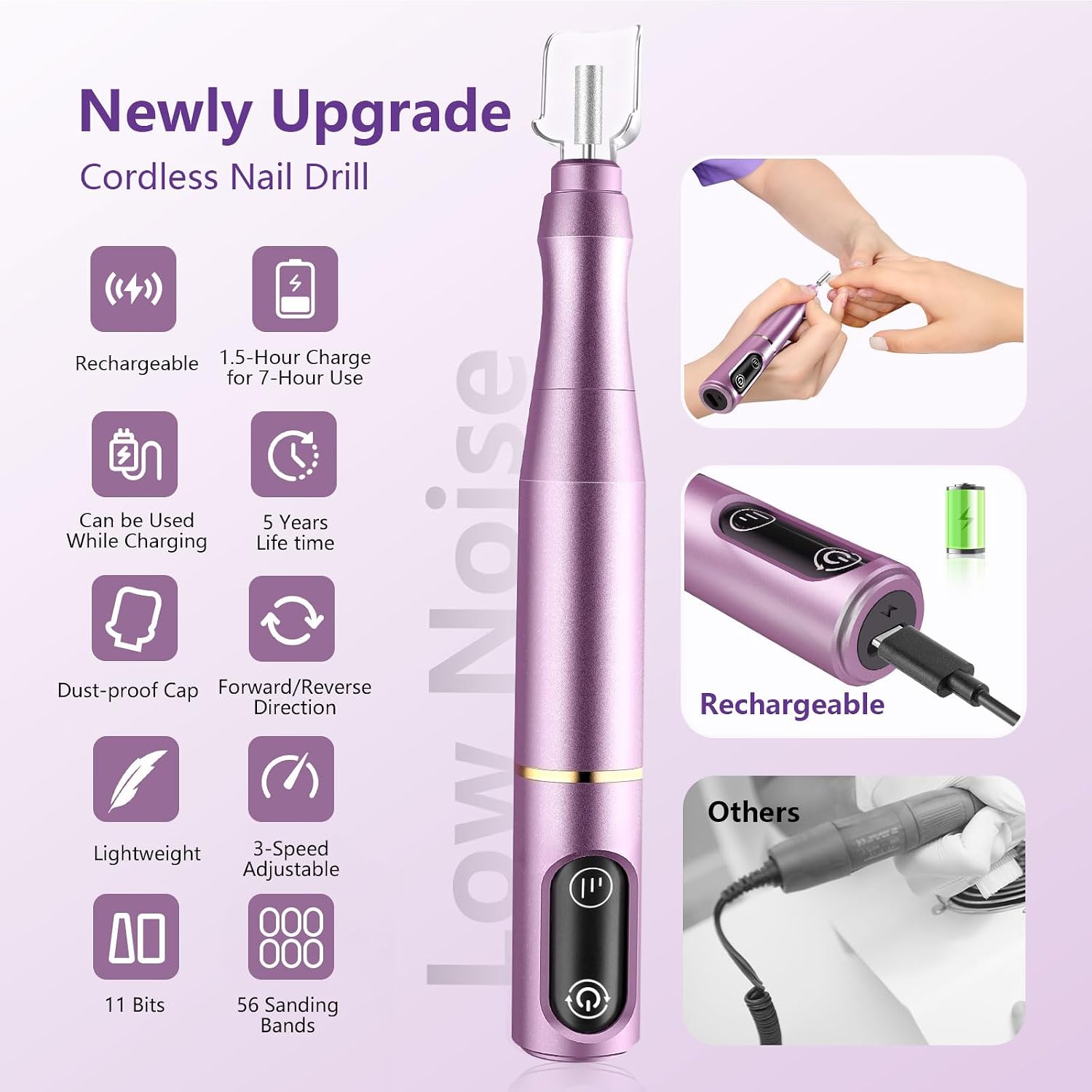 Detalle 2 de TUOBEO Cordless Nail Drill 650 mAh ๐