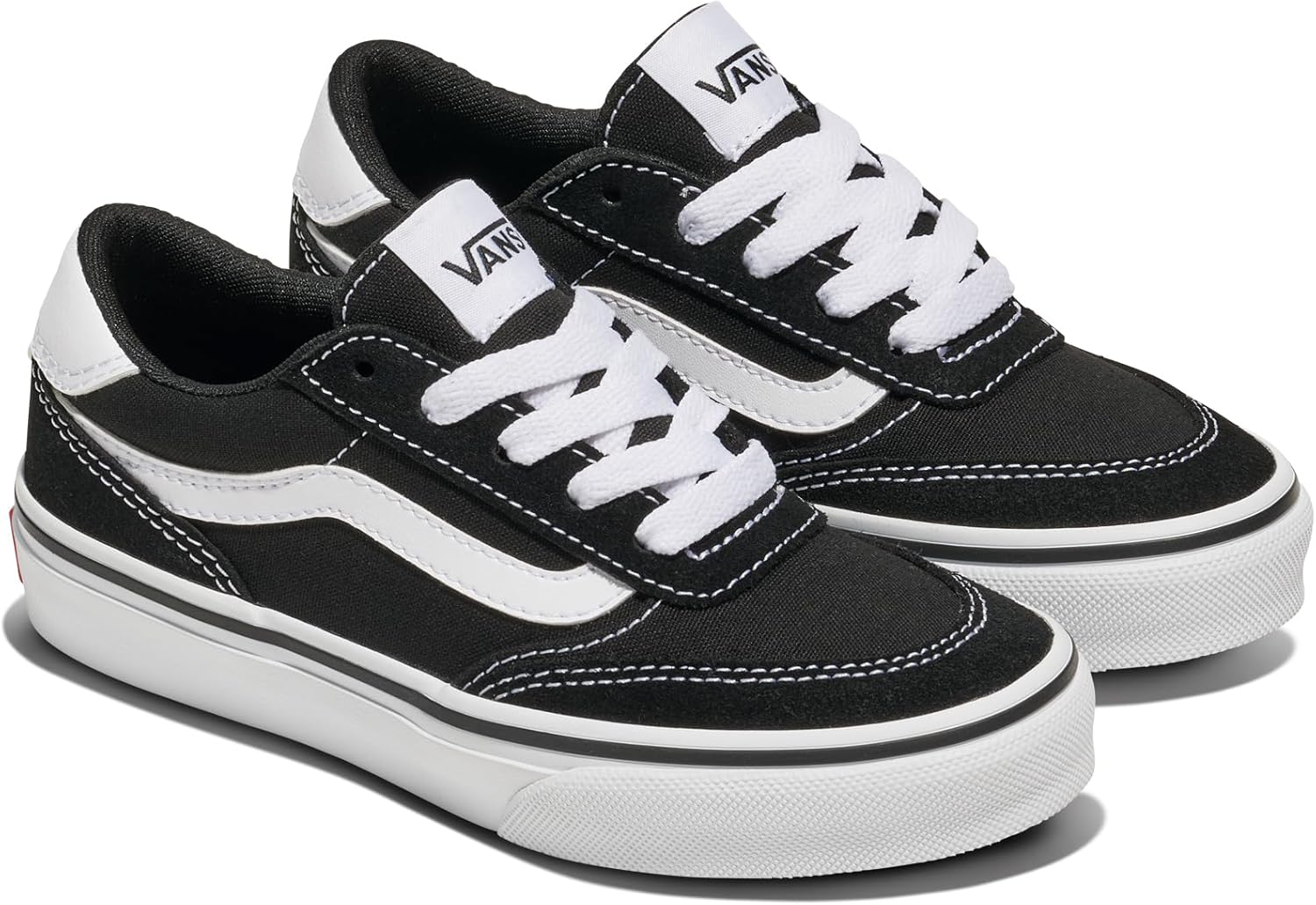 Thumbnail 5 de Vans Brooklyn LS Basket enfant noir et blanc – sneakers basses confort pour le quotidien