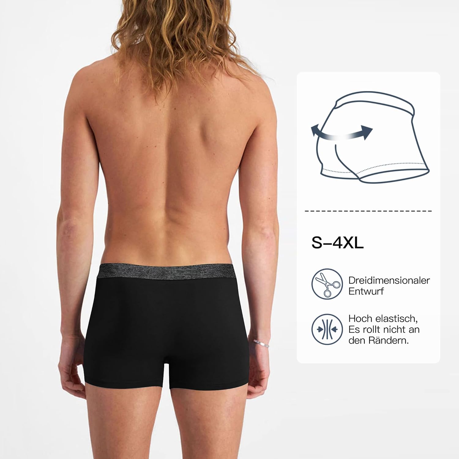Detalle de Fullluwaa Herren-Boxershorts im 10er Pack aus Baumwolle – weich, atmungsaktiv, ohne kratzendes Etikett