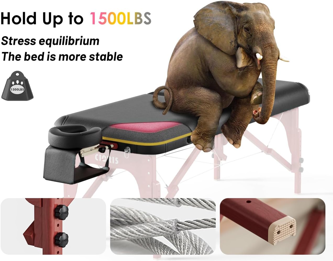 Thumbnail 4 de CLORIS 84" Luxury Massage Table 1500 lbs capacity