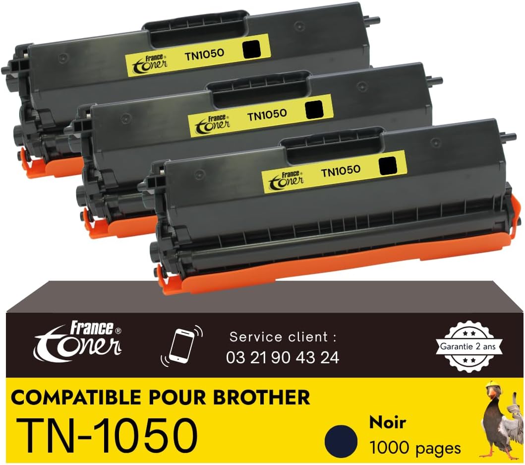 Detalle de FranceToner TN-1050 Pack 3 Noir