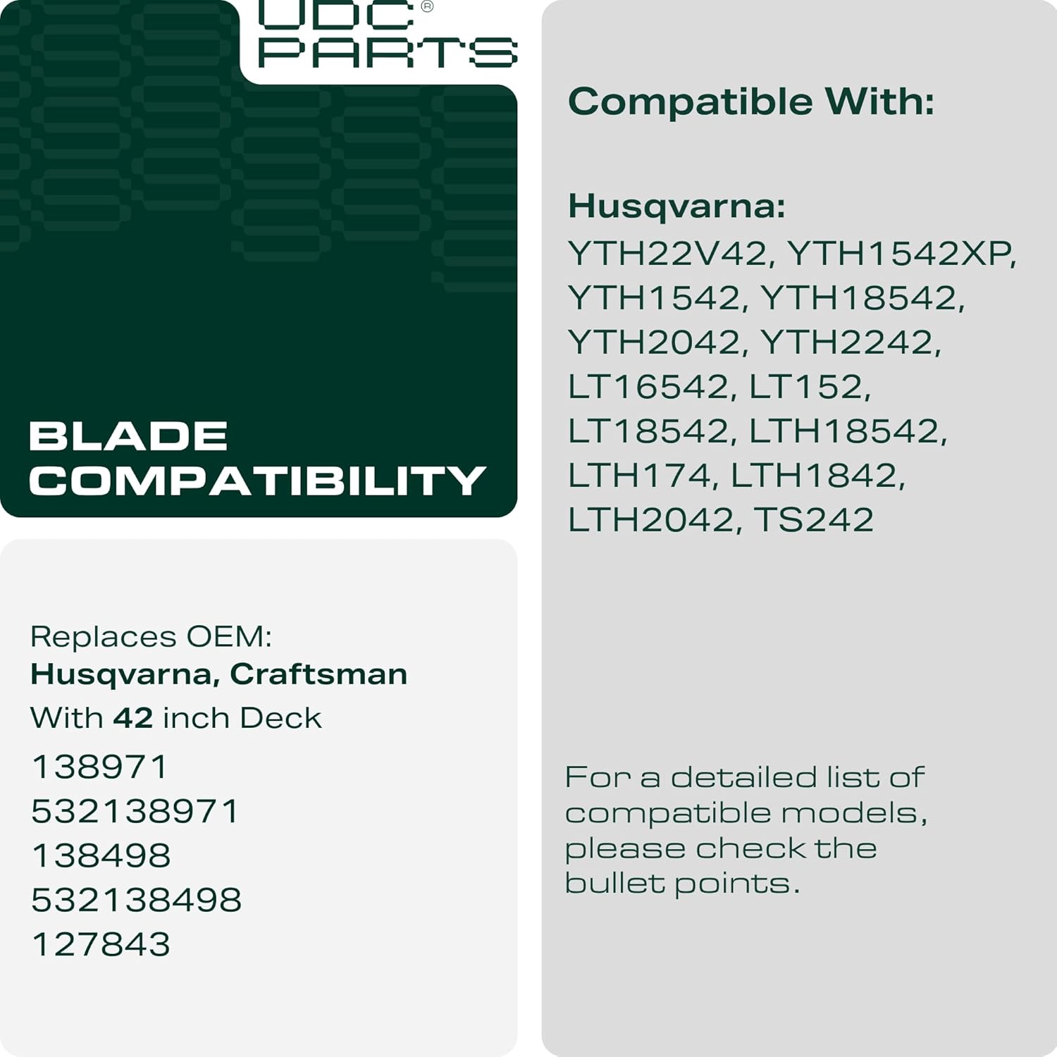 Thumbnail 2 de UDC Parts 532138971 High Lift Mower Blades Replacement (2 Pack) for 42-Inch Decks