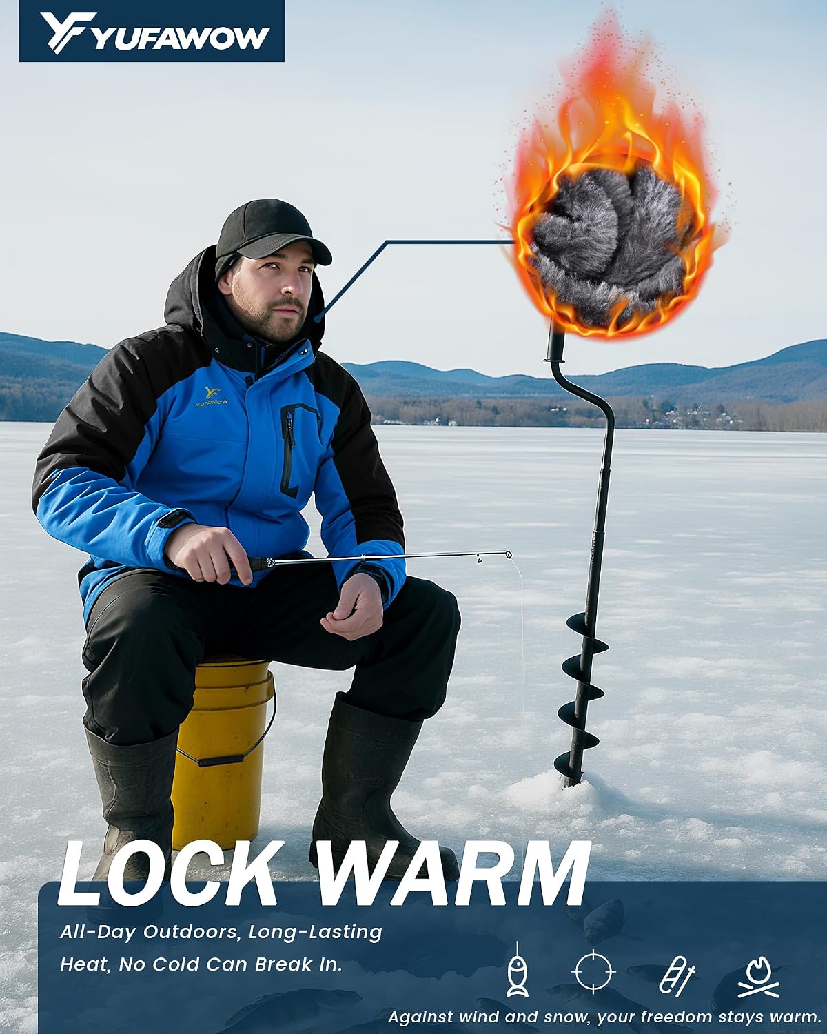 Thumbnail 3 de Yufawow Men's Winter Jacket, Fleece-Lined