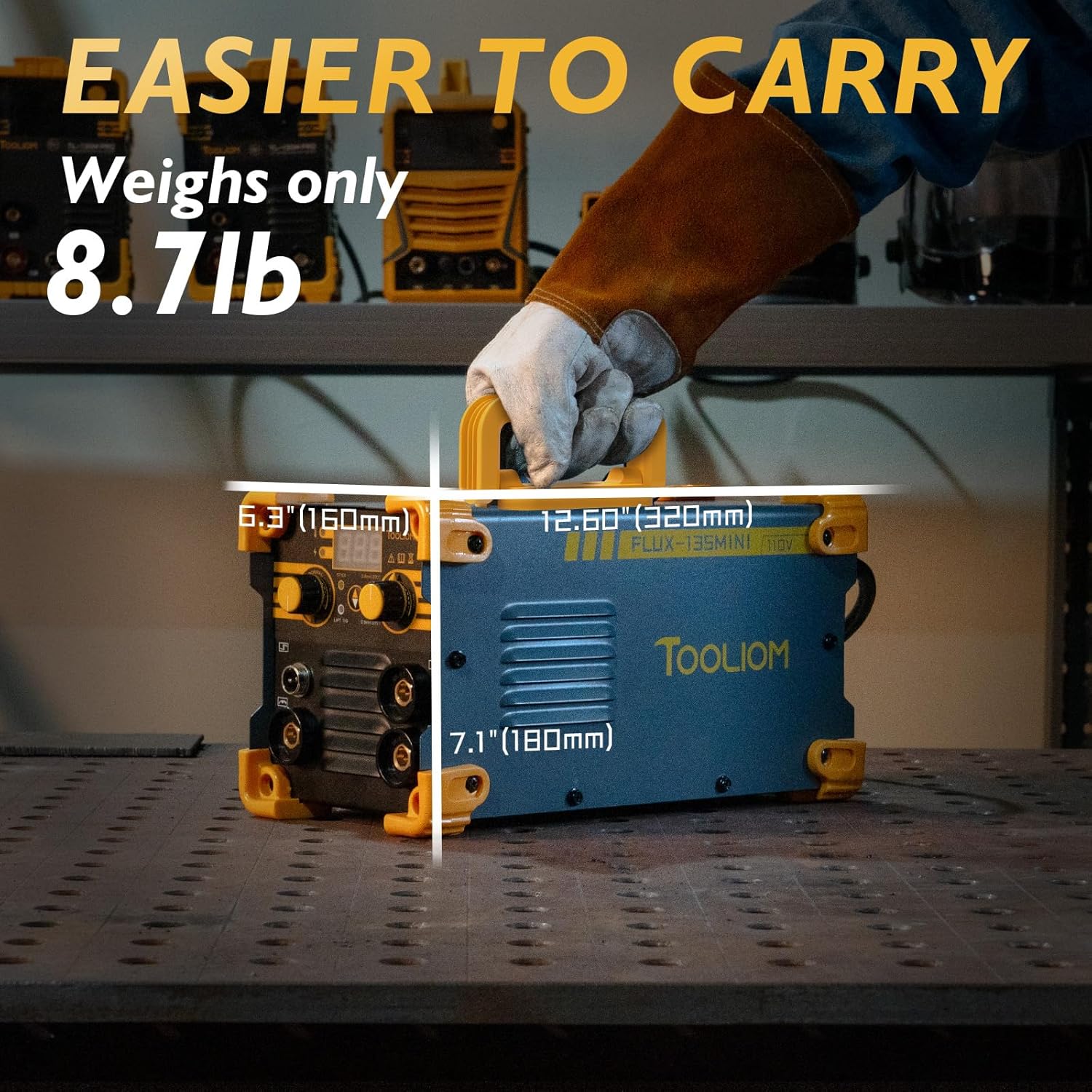 Thumbnail 1 de TOOLIOM 135A Mini MIG Welder (Flux Core / Gasless) – 3-in-1 110V Portable Inverter Machine