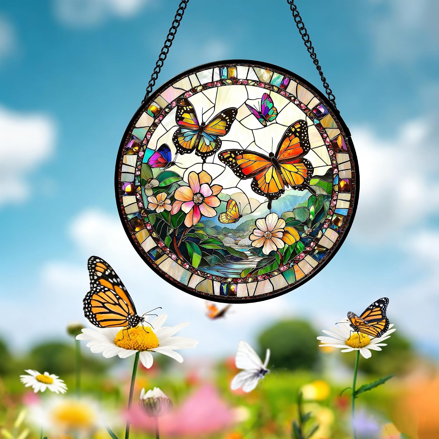 Detalle de Stained Glass Suncatcher, 9.8-Inch