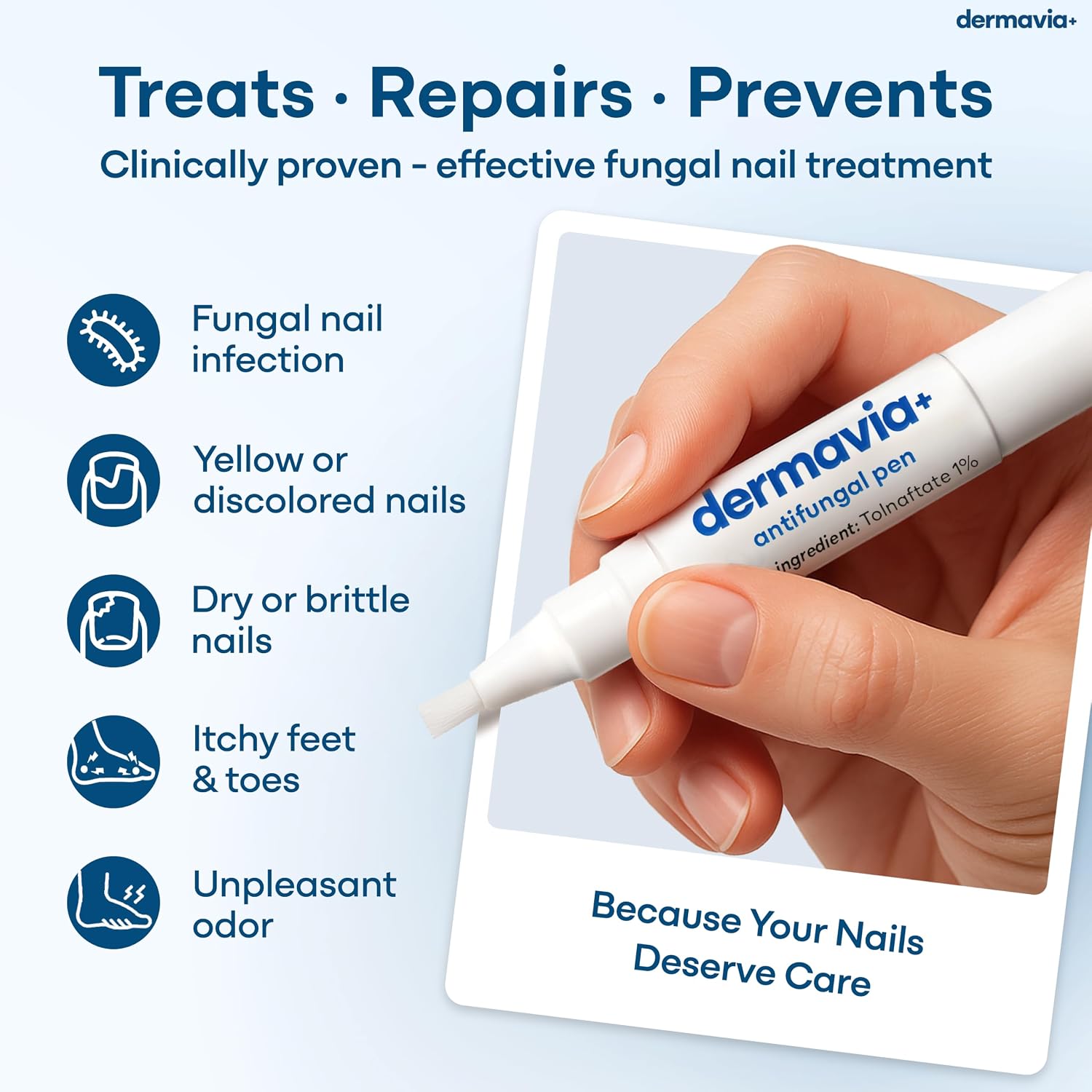 Detalle de DERMAVIA+ Toenail Fungus Treatment Pen with Tolnaftate and Tea Tree, 12 mL