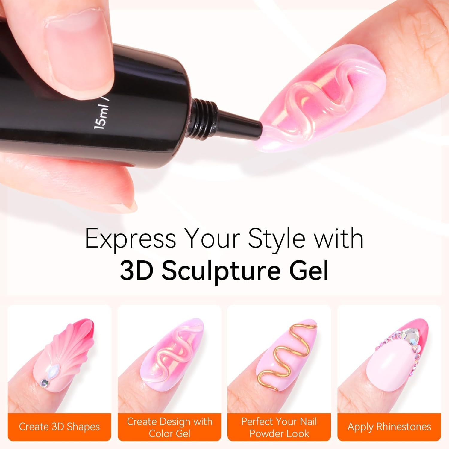 Detalle 2 de Makartt 3D Gel Nail Art 15 g Nagelkleber Gel đź’…