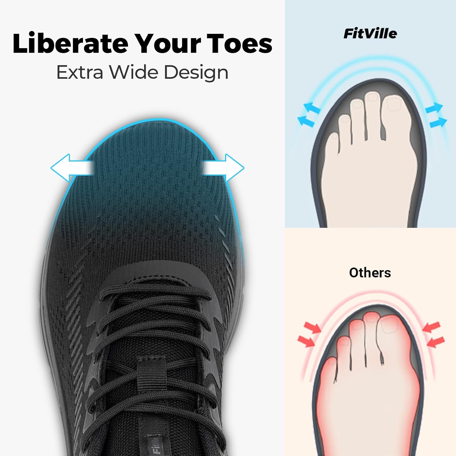 Thumbnail 2 de FitVille Walkingschuhe Herren Extra Weite – Atmungsaktive Sneaker für breite Füße