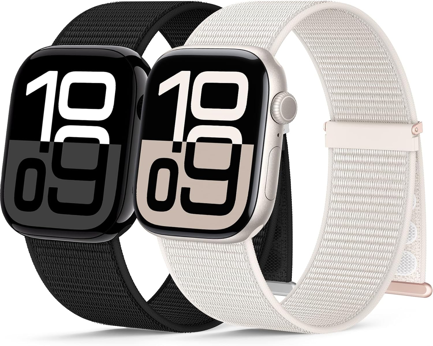 Thumbnail 6 de 2 Stück Nylon-Armband kompatibel mit Apple Watch – Sport Loop mit Klettverschluss