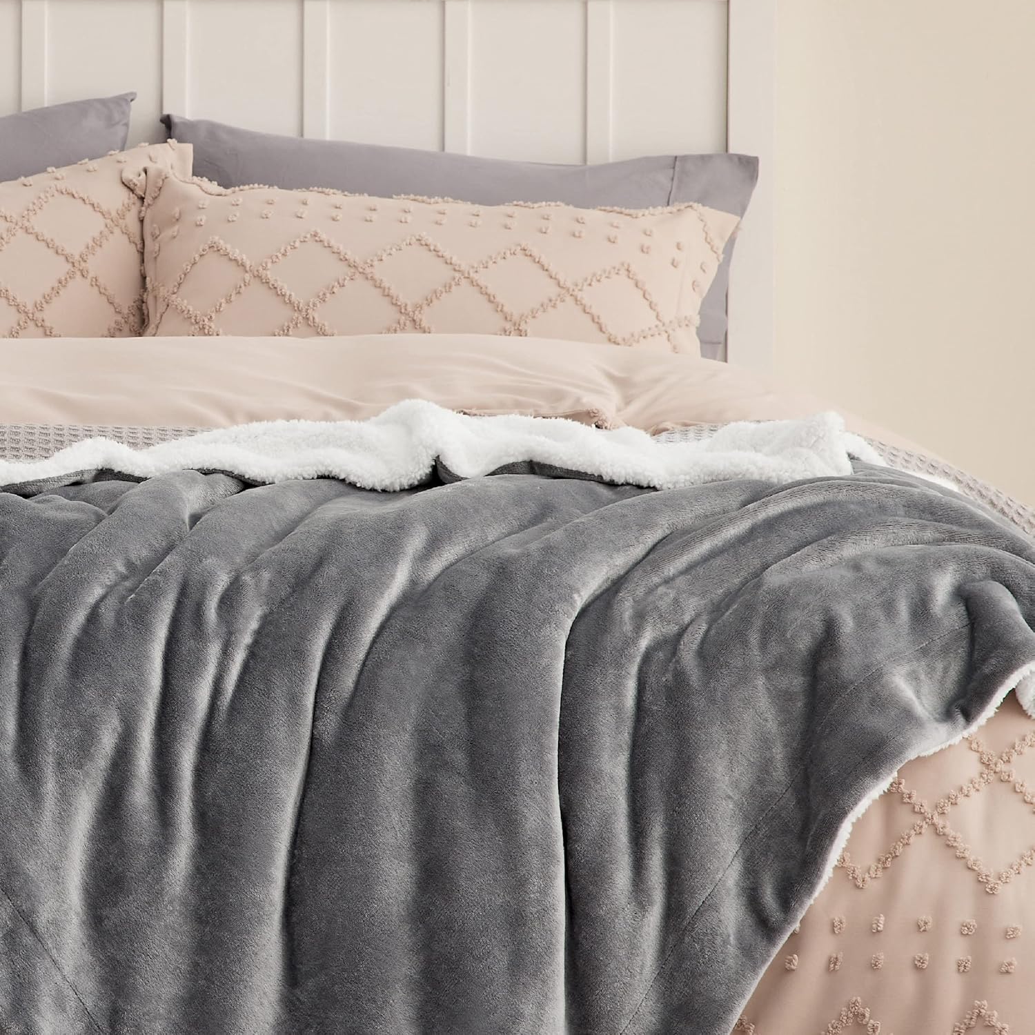 Thumbnail 4 de Bedsure Sherpa Fleece Throw 150x200cm
