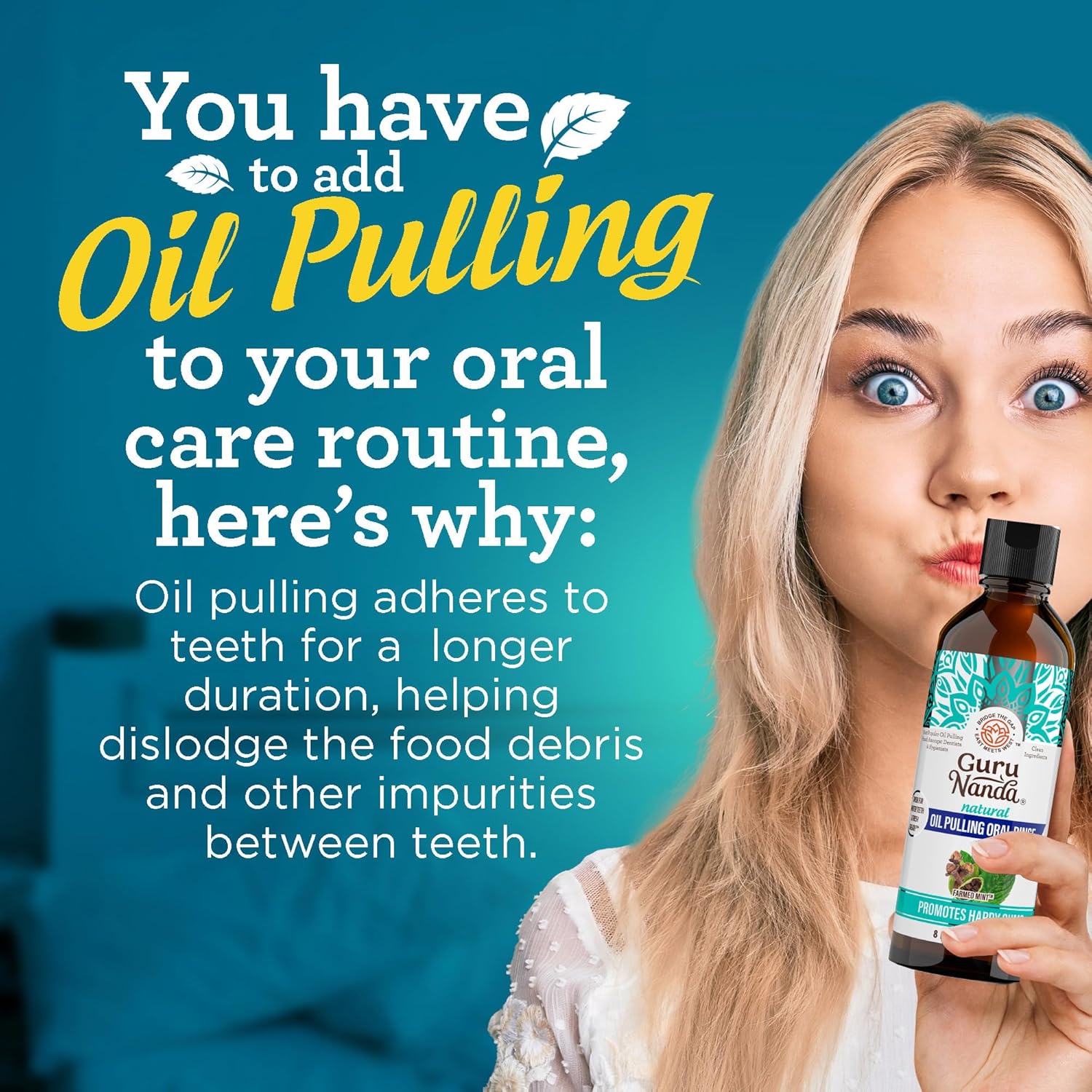 Thumbnail 2 de GuruNanda CocoMint Oil Pulling Mouthwash 3×8 oz 🦷