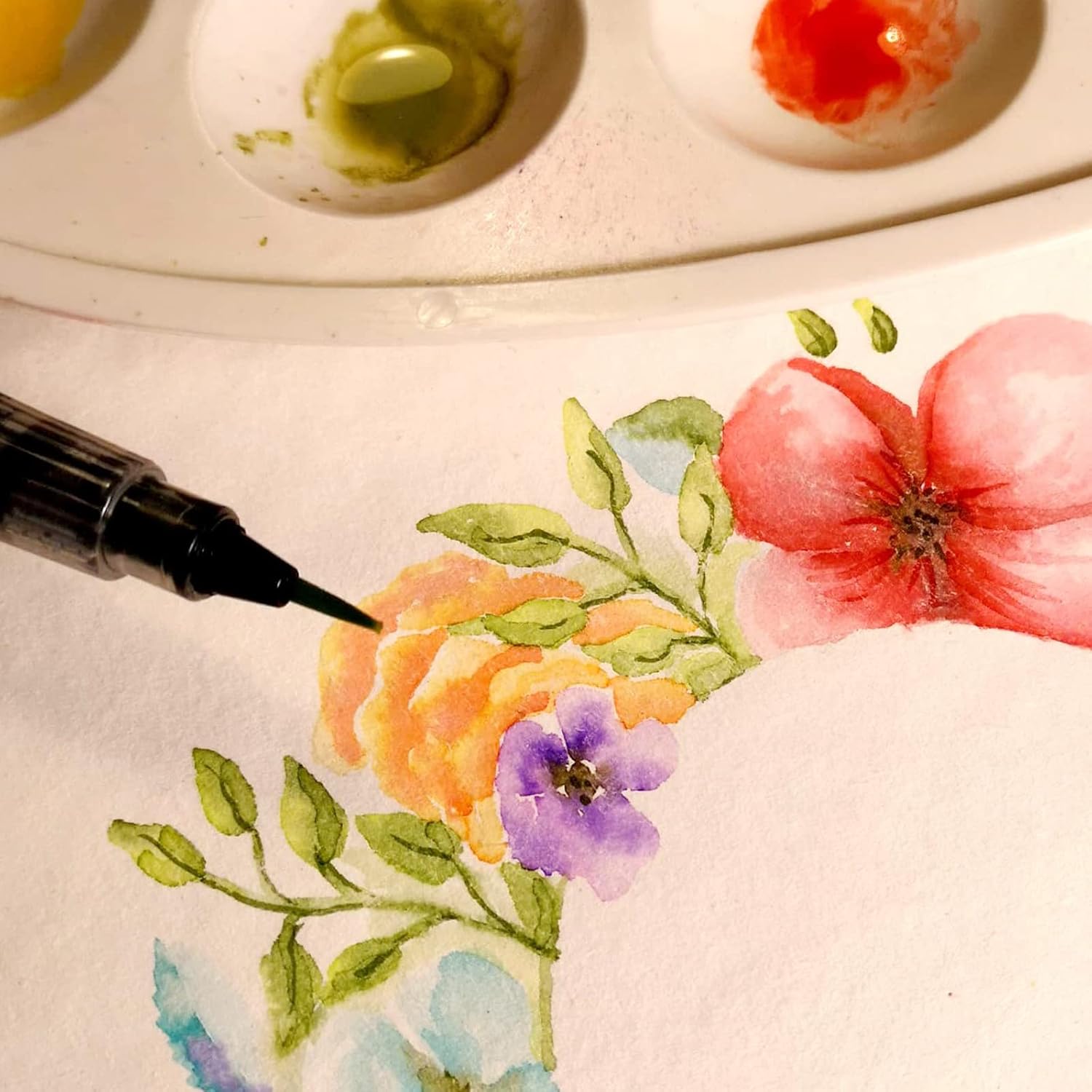 Detalle de Vaessen Creative Papier Aquarelle Florence A6, Ivoire — 100 feuilles, 300 g/m², surface rugueuse