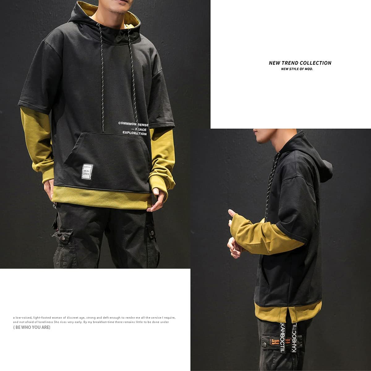 Detalle 2 de Moshtashio Sudadera con Capucha Patchwork 5XL
