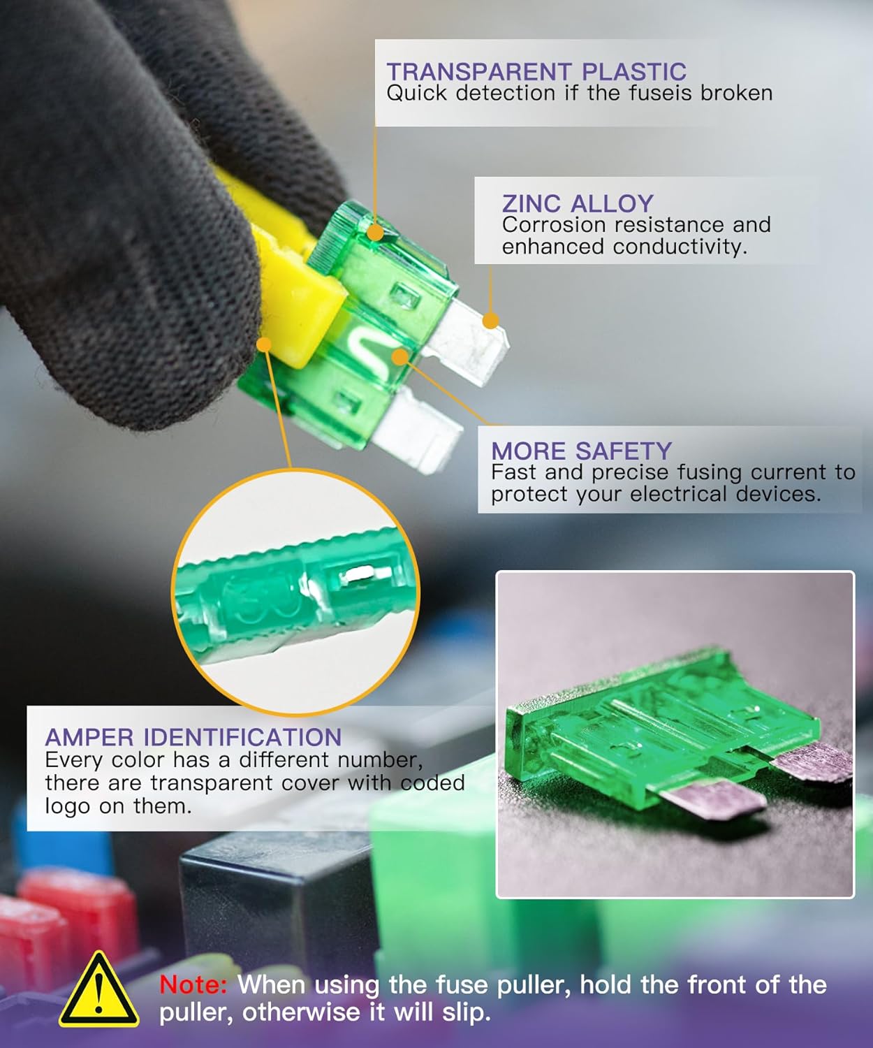 Thumbnail 3 de 165 Pcs Car Fuses Kit – Mini & Standard Blade Fuses (2A–40A) with Storage Case & Fuse Puller